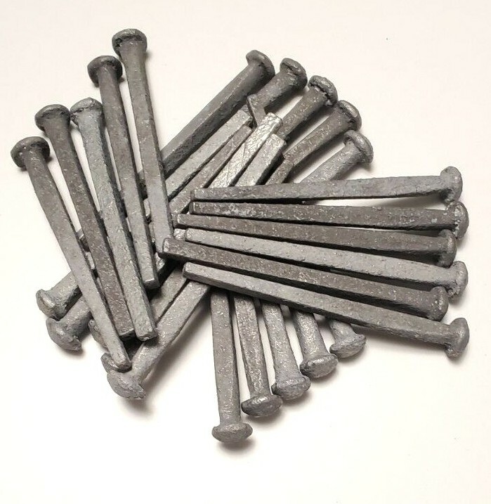 1/2 lb rose head square cut 2 1/2" blunt point galvanized boat nails Atlas NOS