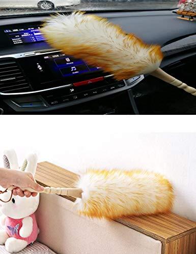 J&A Lambswool Dusters with Solid Wooden Handle, Flexible Head, Anti-Static,