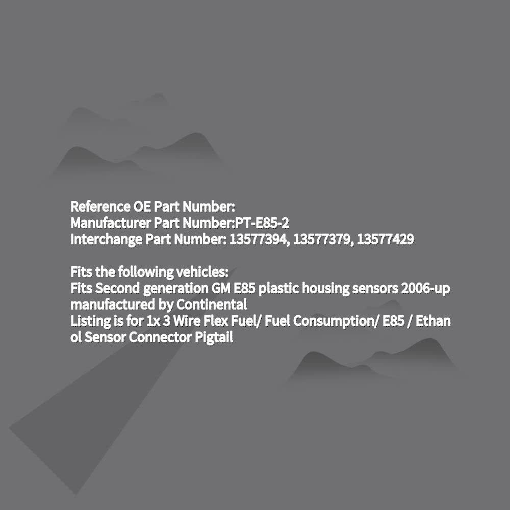 Plastic Flex Fuel Sensor Connector Pigtail Composition Ethanol for GM...