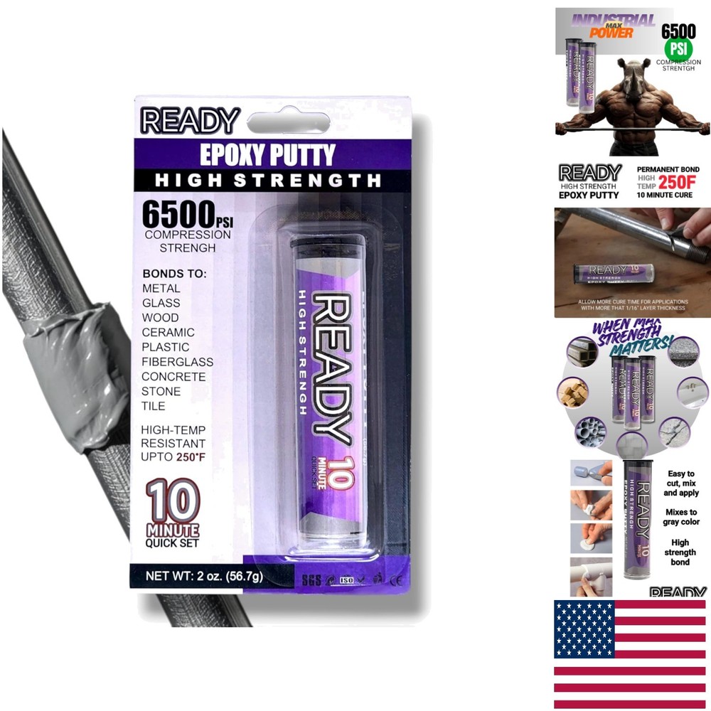 2oz  Epoxy Putty with 10-Minute Set Time - Strong, Versatile & Durable