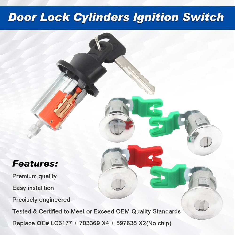 Ignition Switch & Door Lock Cylinder for 97-20 Ford Econoline E150 E250 E350 Van