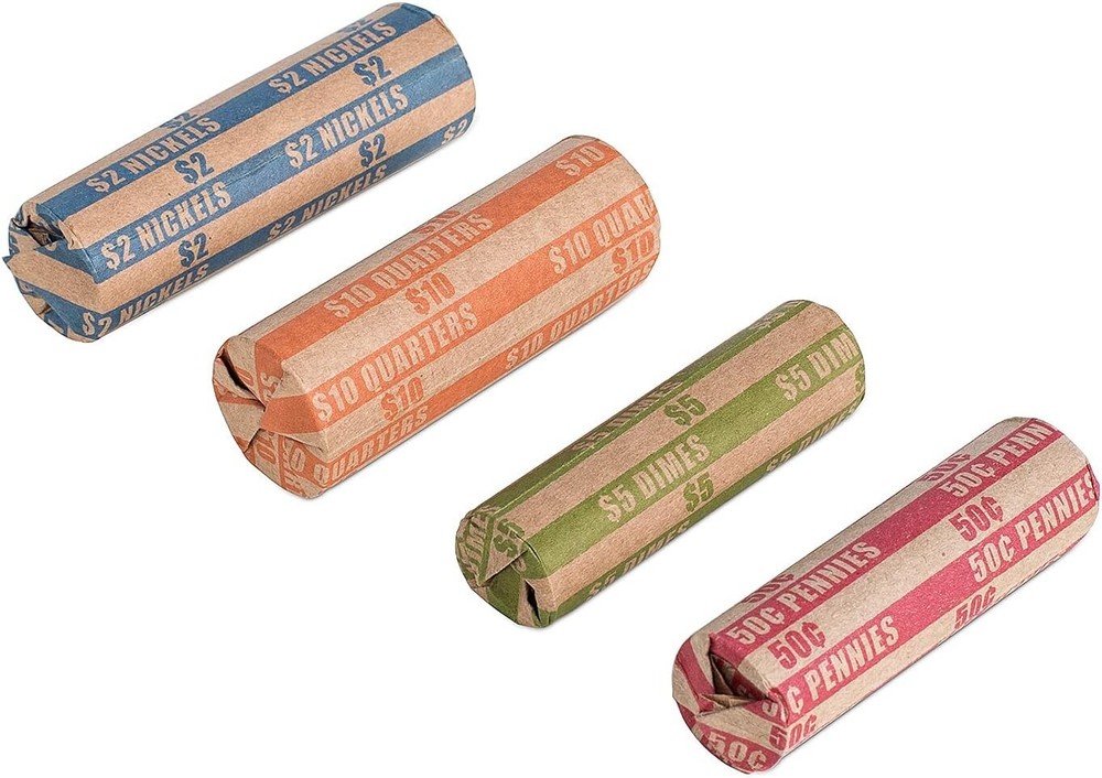 Coin Wrappers Assorted 500 Flat Stripped Roll 500 Assorted 500 Pcs