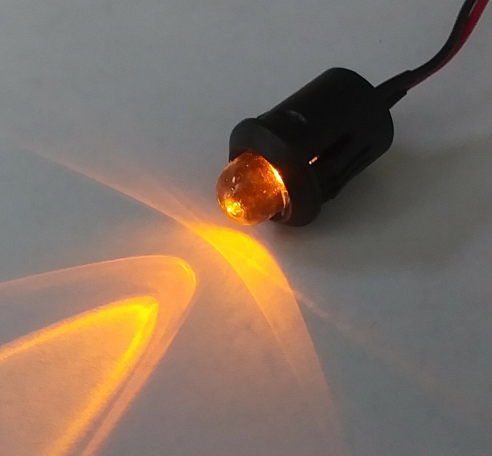 BBT 12 volt DC Bright Amber LED 1/2" Snap-In Indicator Light