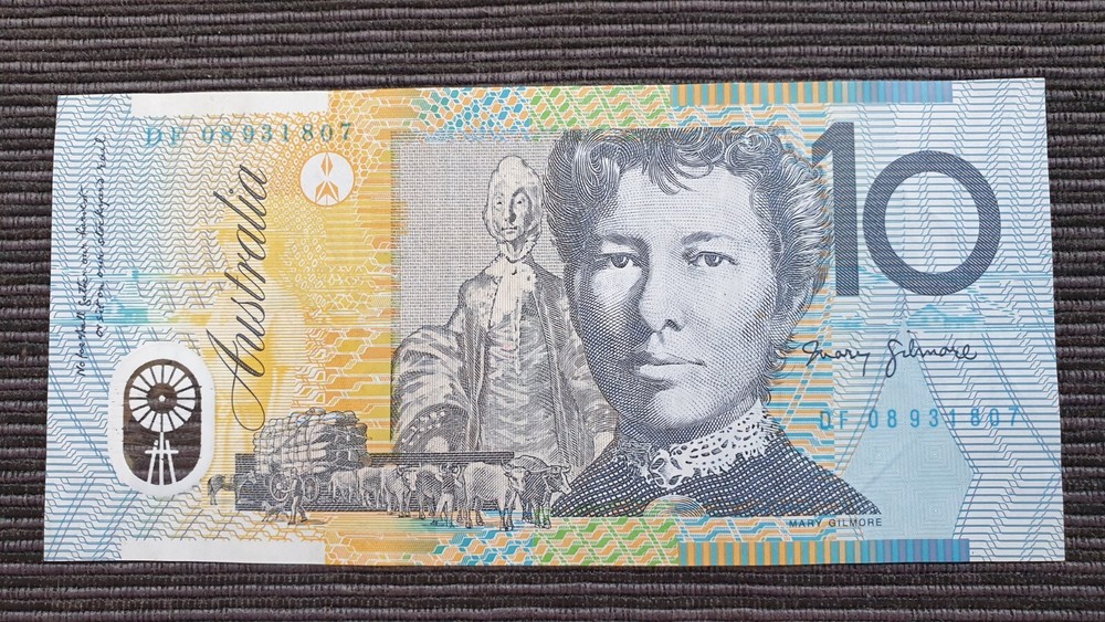 AUSTRALIA $10 2008 LAST PREFIX Polymer Banknote DF08 931807