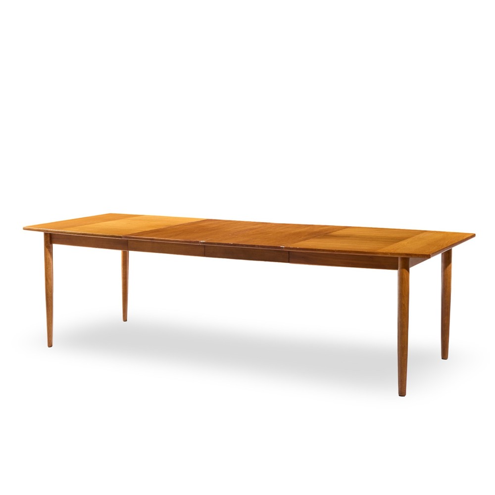 Barney Flagg for Drexel Parallel Walnut Expanding Dining Table with 2 Leaves