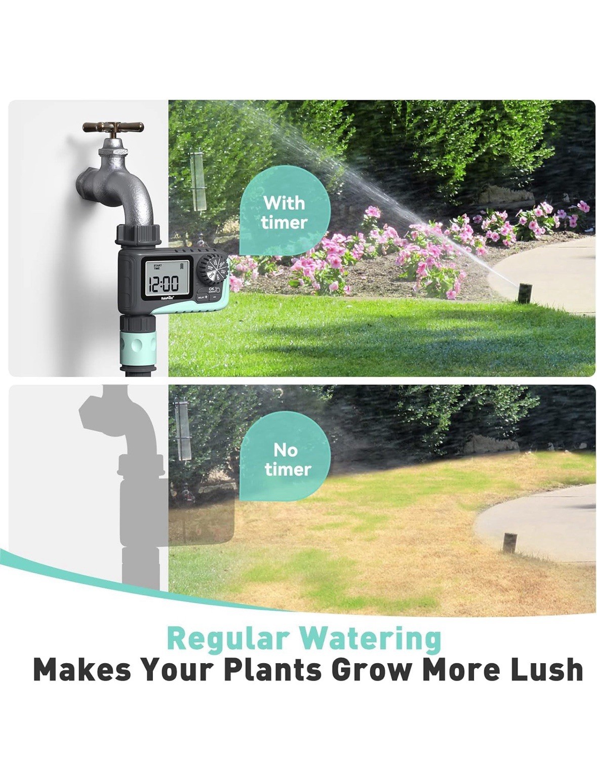 RAINPOINT Sprinkler Timer, Programmable Water Timer for Garden Hose, Outdoor Hos