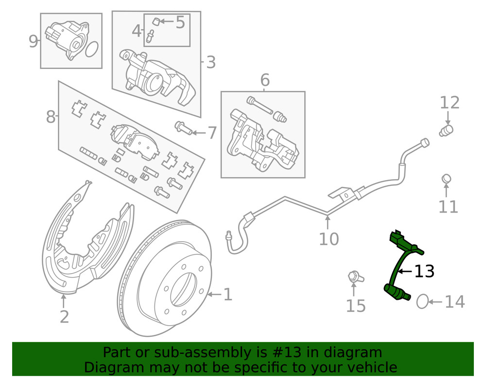 Genuine Ford ABS Wheel Speed Sensor MB3Z2C190H