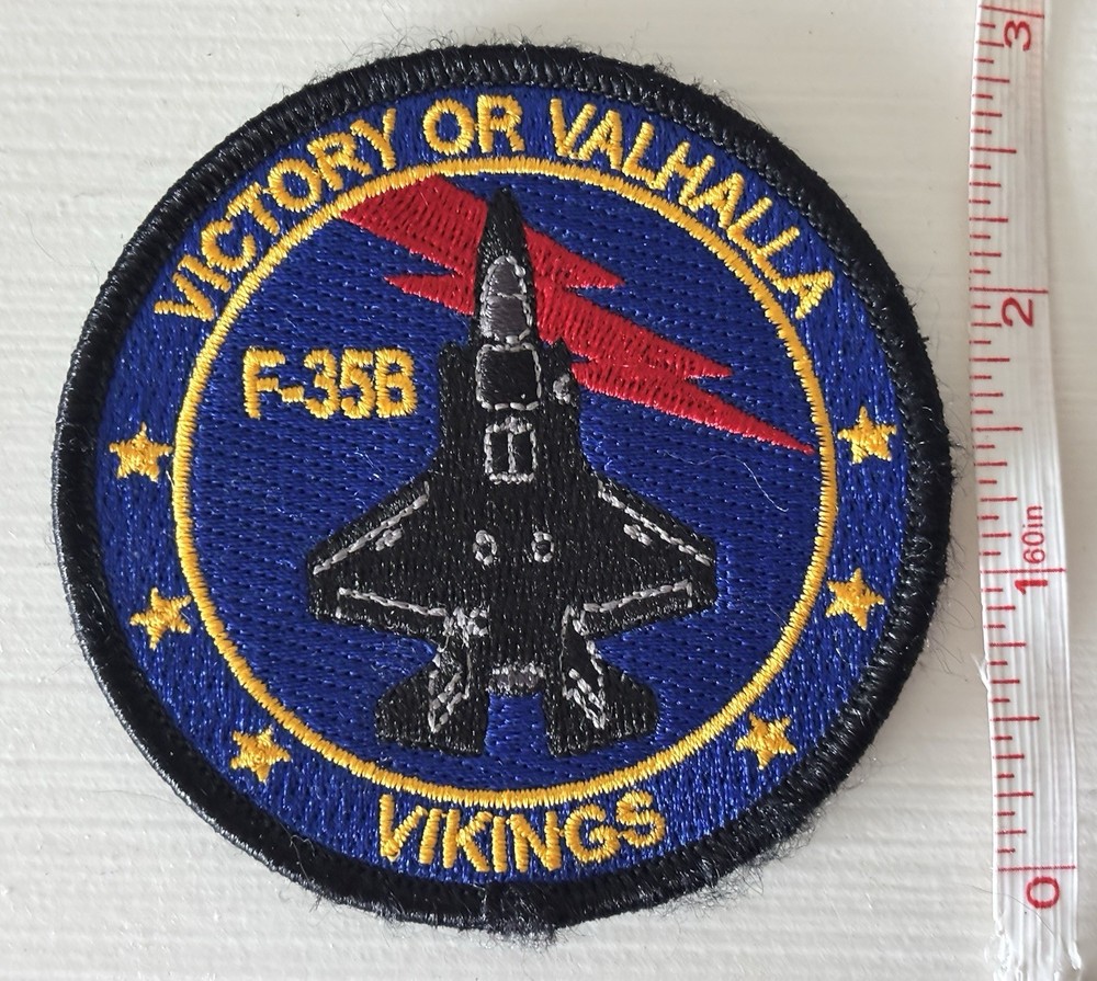 MARINE CORPS VMFA-225 VIKINGS F-35  HOOK & LOOP EMBROIDERED PATCH