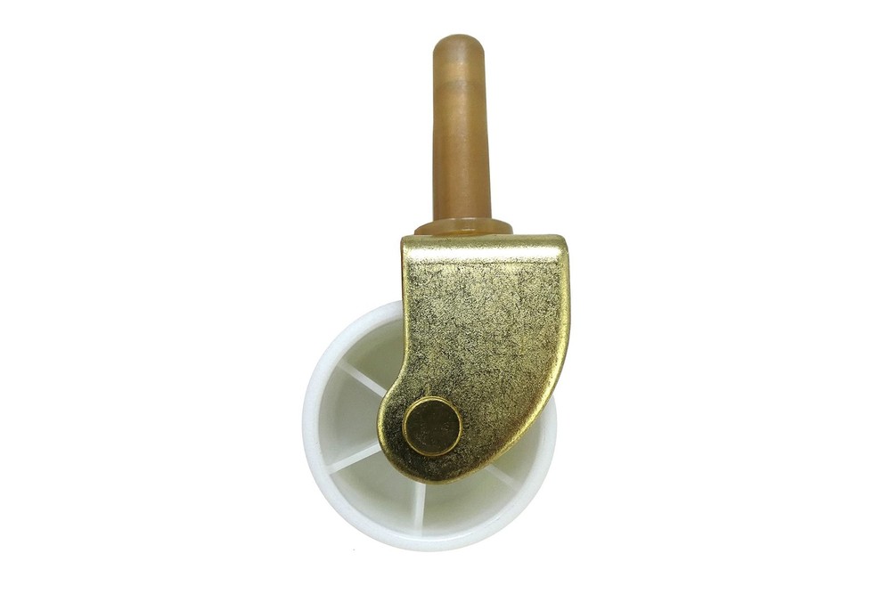 Shepherd Hardware 9535 2-1/8-Inch White Bed Rollers with Stem and Socket, 2-P...