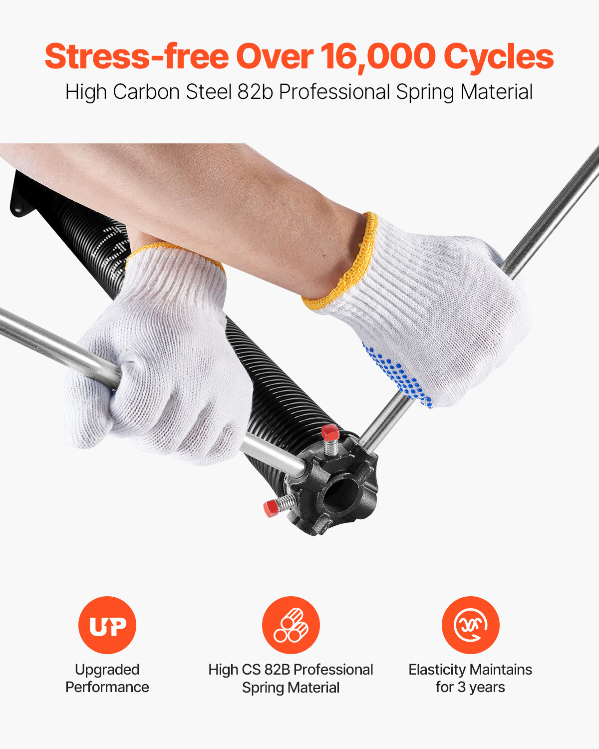 Garage Door Torsion Springs Pair of 0.250 x 2 x 35 inch with Winding Bars