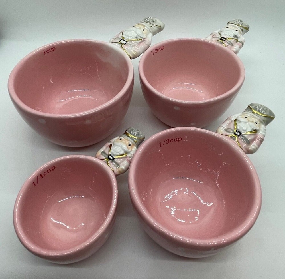 Pink Nutcracker Measuring Cup Set, Pink Christmas Nutcracker, Arlington, NEW