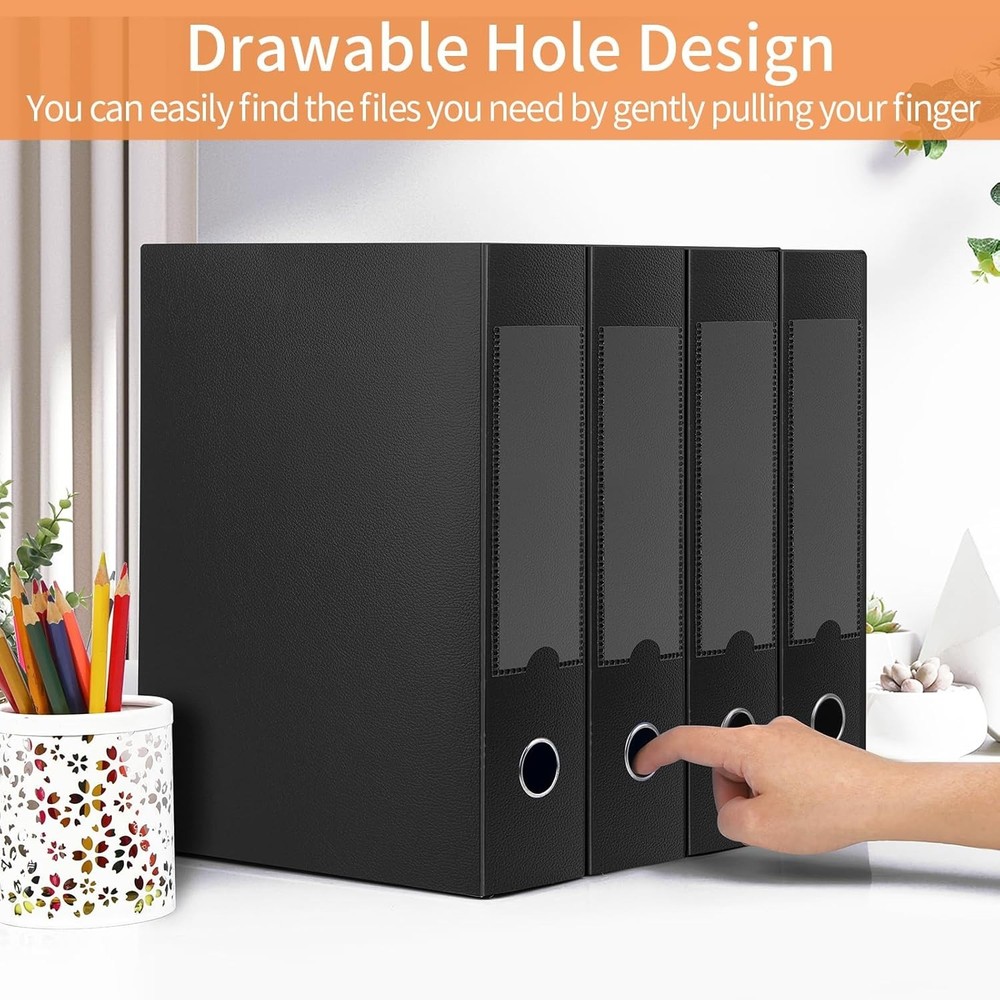 2 Pack A4 Document Storage Boxes with 65mm Spine - Lightweight & Waterproof