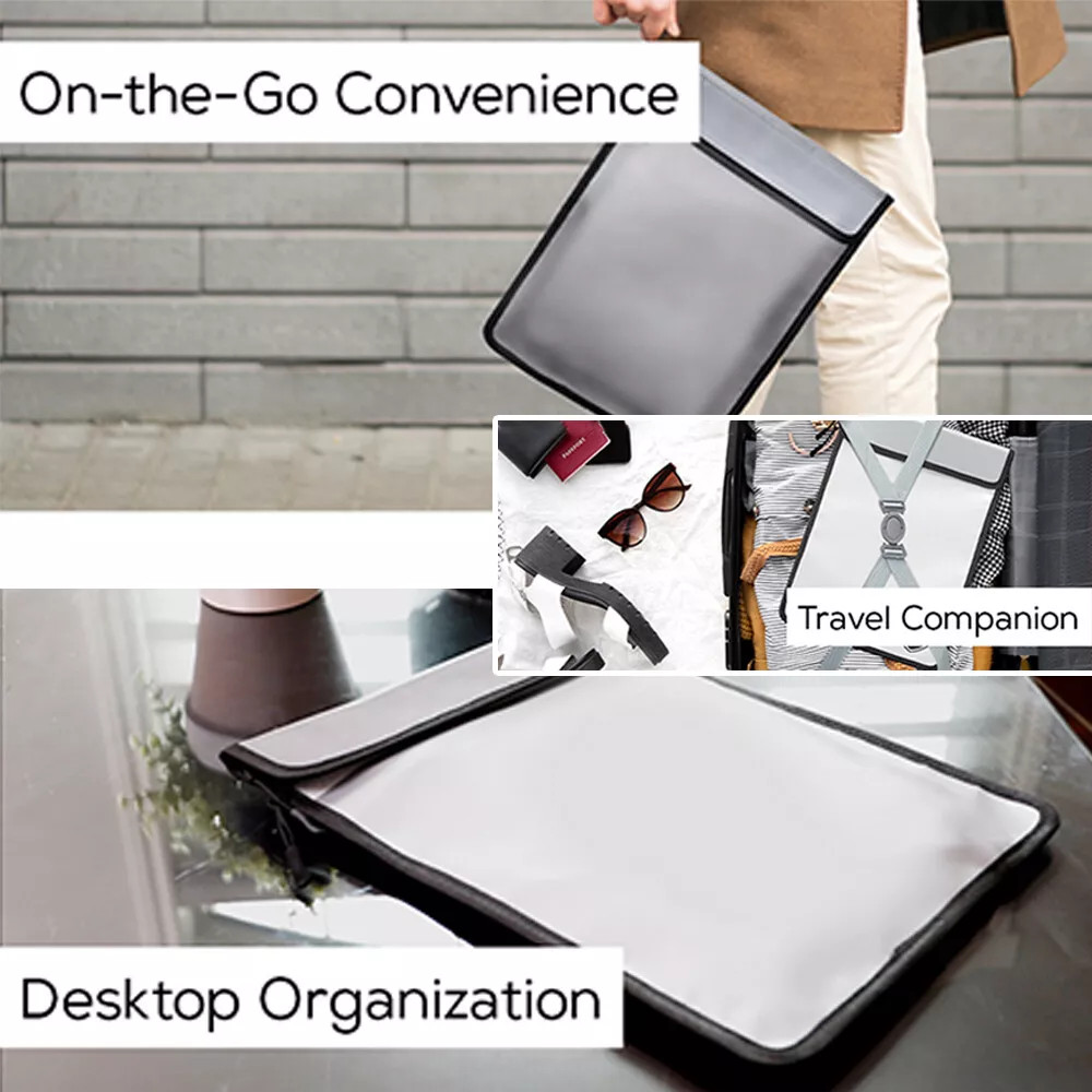 Large Fireproof Waterproof Document Bag Fire Proof Money Pouch Passport Folder