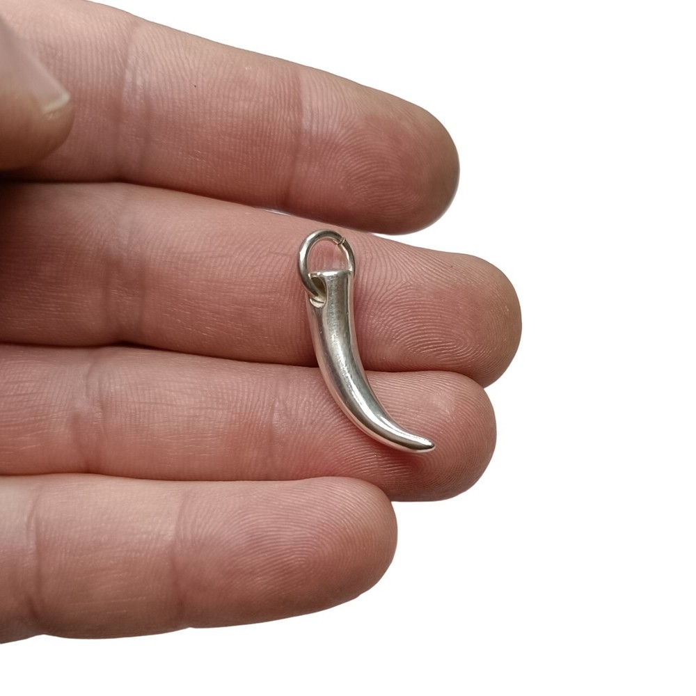 Genuine Sterling Silver Pendant Horn Solid Handmade Hallmarked 925