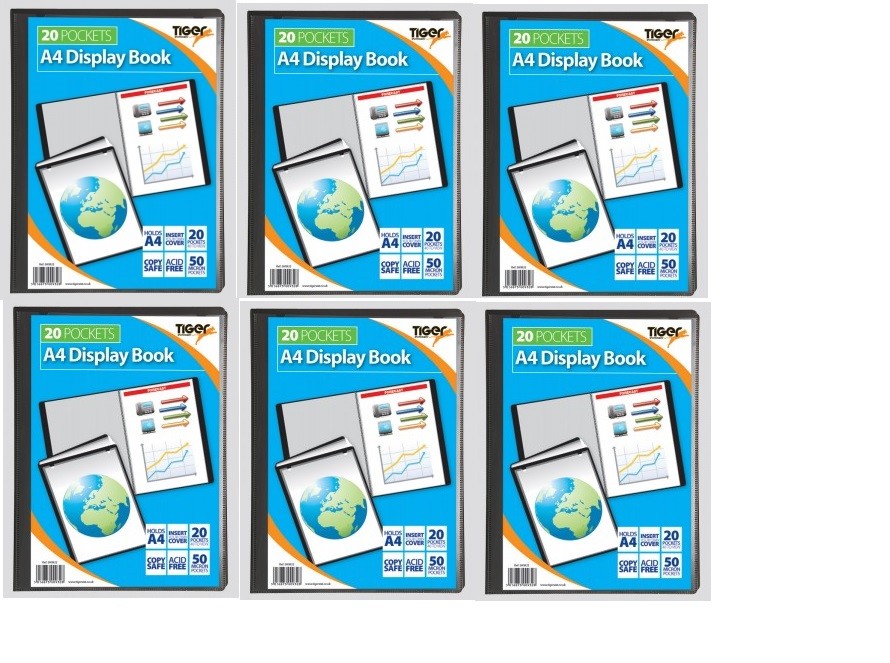 1 PACK  20 A4 Pocket Presentation Display Book - Black