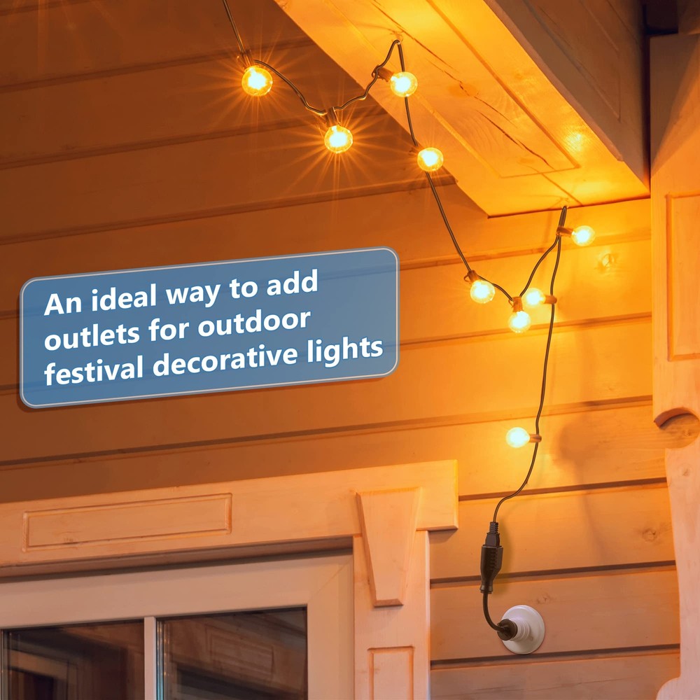 Light Socket to Plug Adapter 8.46 Inch Light Bulb E26/E27 Outlet Socket to 3 ...