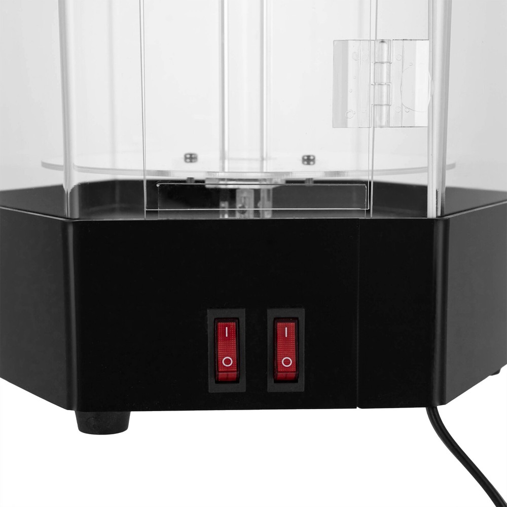 Electric Rotating Clear Display Case Hexagonal Display Case W/ 2 LED Lighting US