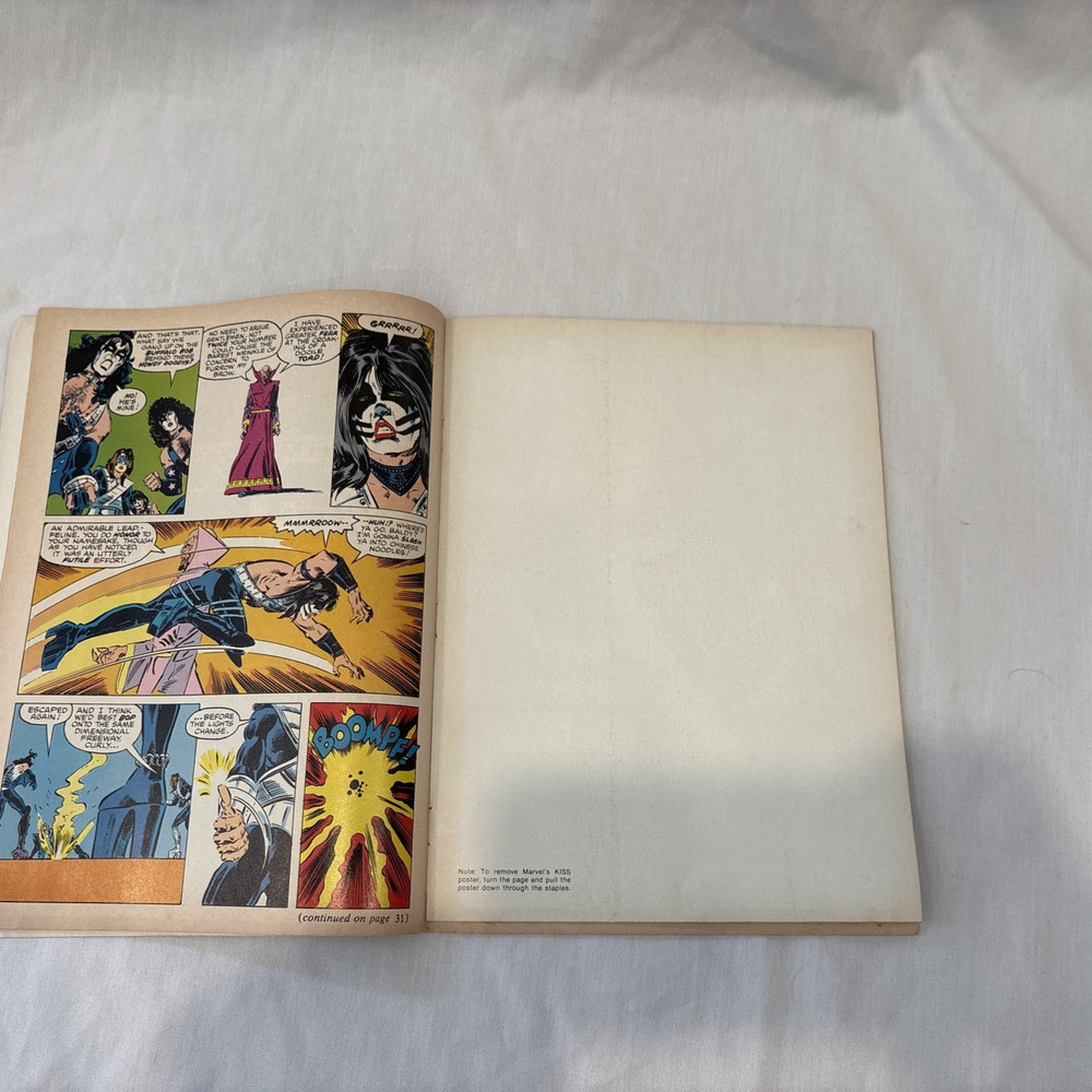 1977 & 1978 Kiss Marvel Comics Super Special Comic Book With Poster Centerfold ￼