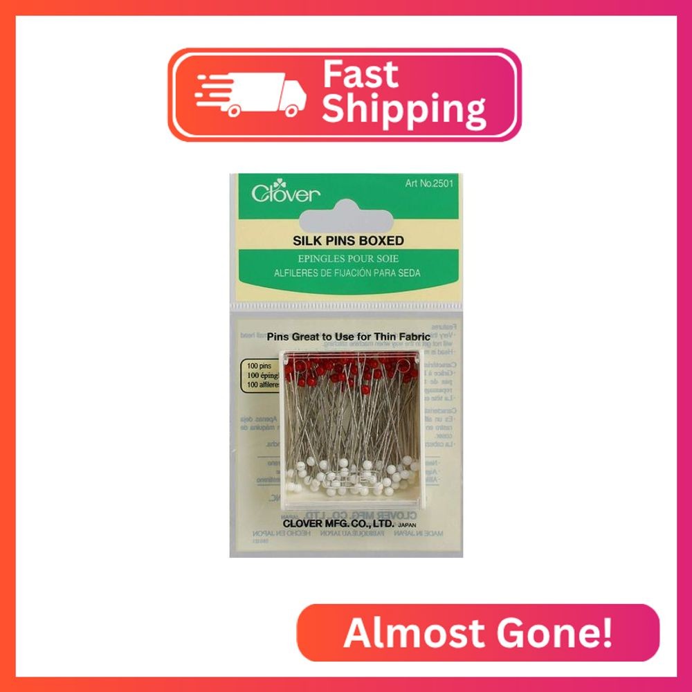 Clover Silk Pins Boxed, 100 Per Pack
