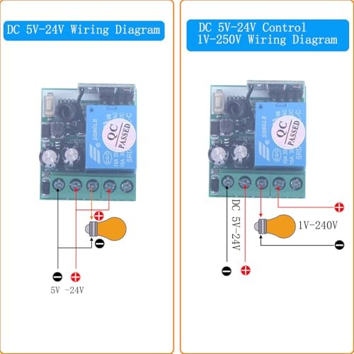 Mini Wireless Remote Switch 6V/12V/24V/10A DC 6V-24V/ 4*Receiver 2 Controller