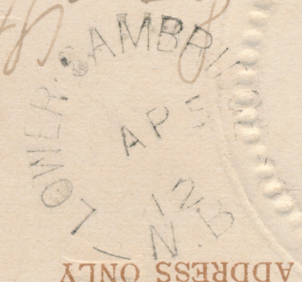 Lower Cambridge, NB- 1912 Split Ring Cancel on Postcard