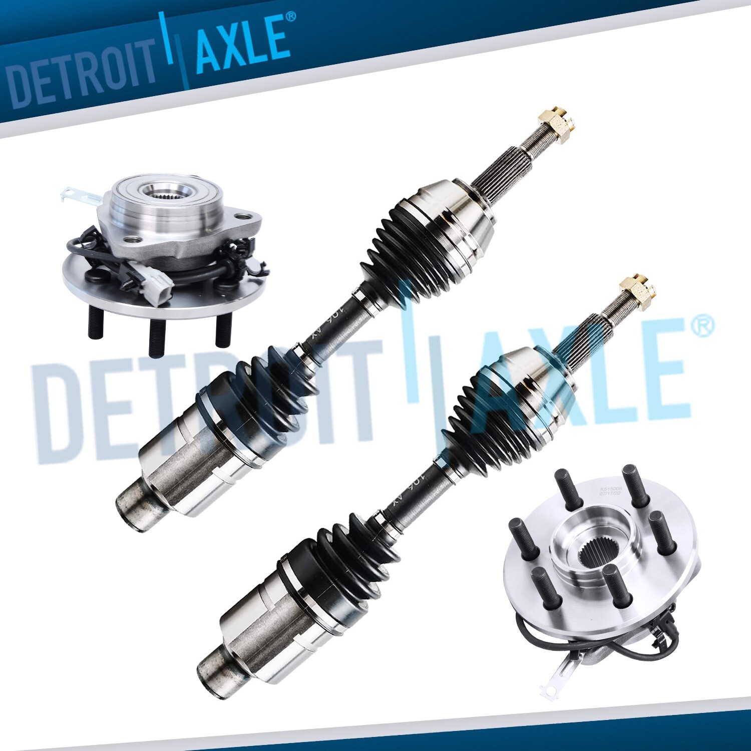 Front CV Axle Drive Shafts Wheel Bearing Hubs for 2001-2003 Dakota Durango 4WD