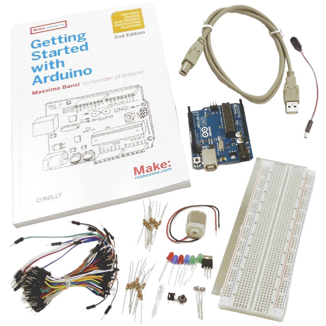 Getting Started with Arduino Uno Kit with Book, Arduino Uno, and Components