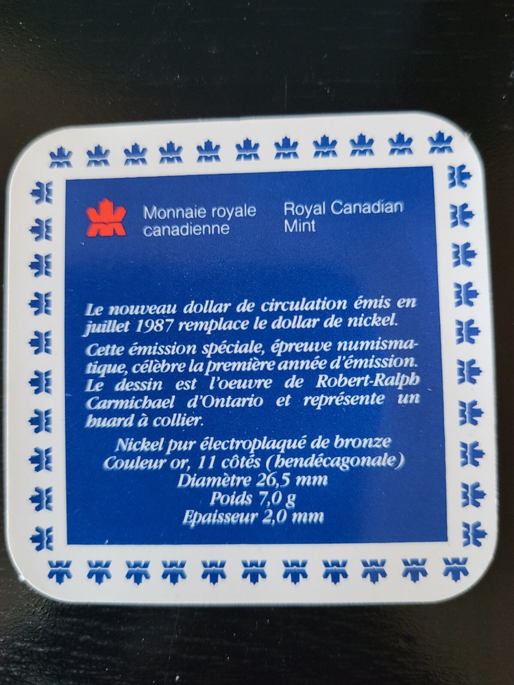 1987 Canada Loonie Proof w/case