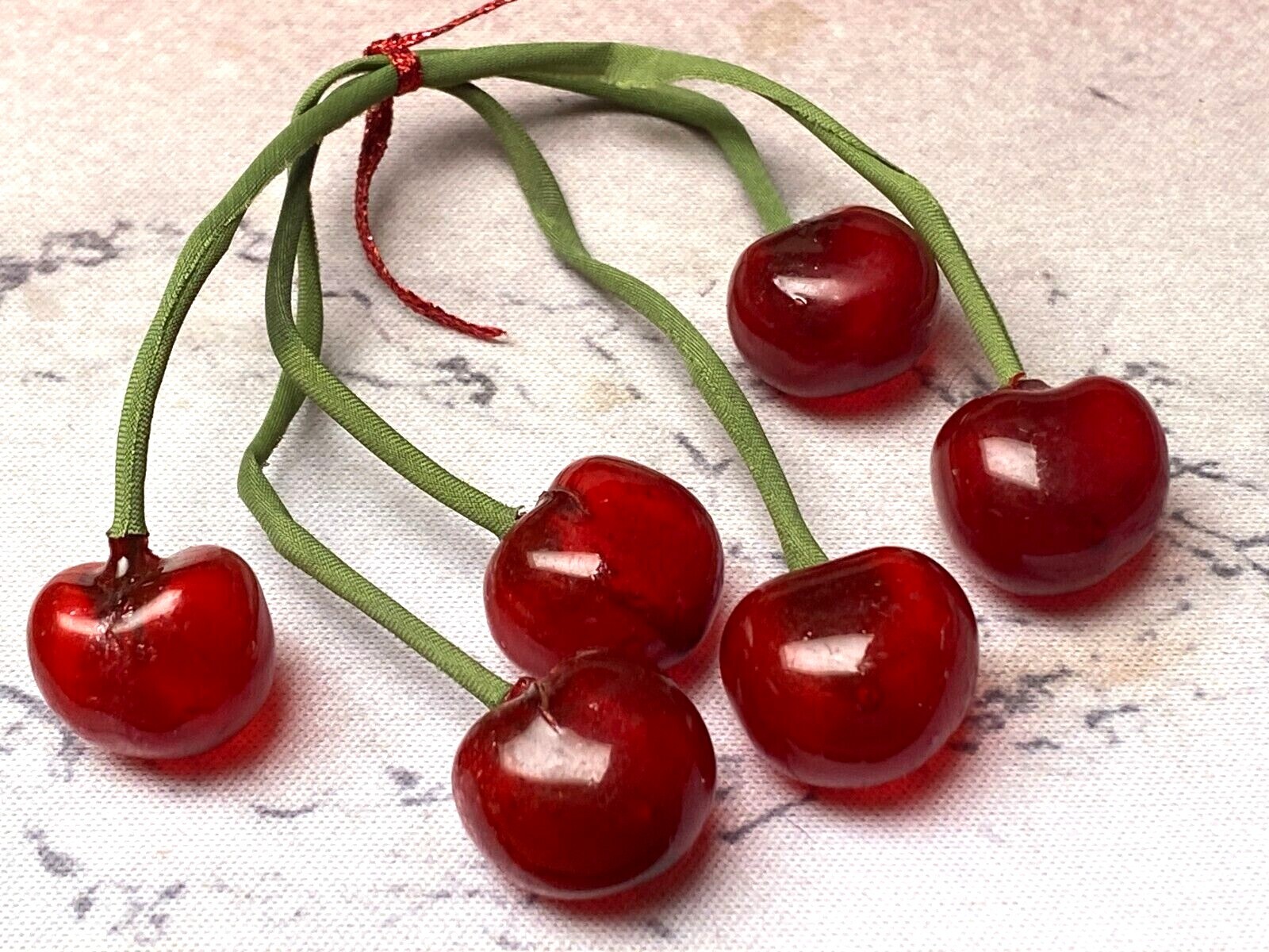 vintage cherries 1940s celluloid red 1 bundle Germany