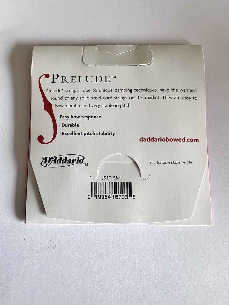 New D'Addario Prelude Viola String Set J910SM Medium Short scale length