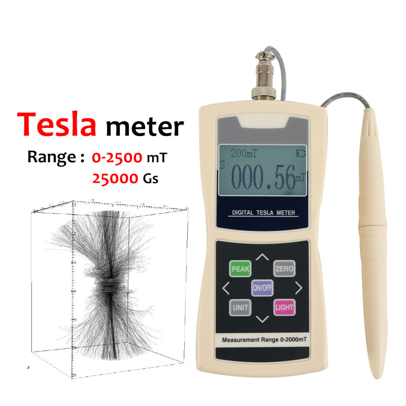 Digital Tesla Meter Teslameter Gauss Meter Digital Surface Magnetic Field Tester