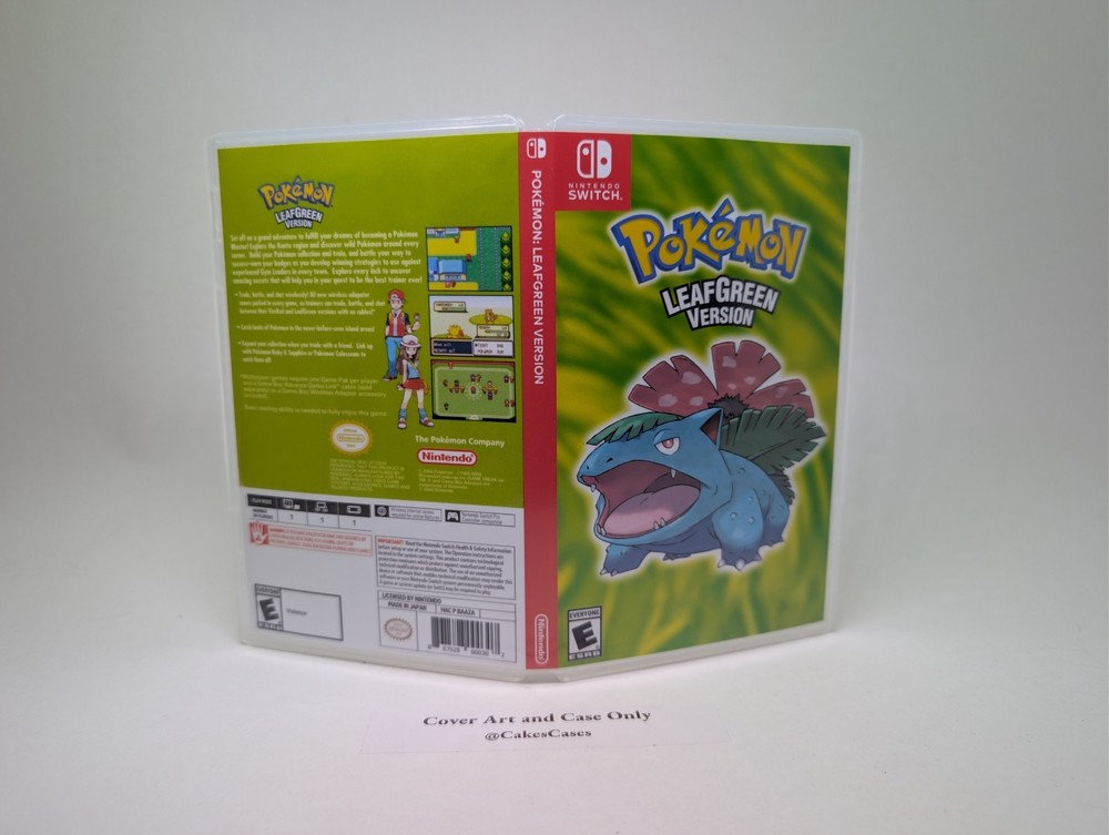 Replacement Case - NO GAME - Pokemon LeafGreen - Physical Switch 1 Game Case