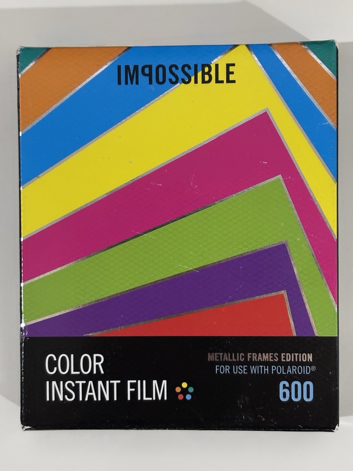NOS Impossible Instant Color Film Polaroid 600 Type Camera 04/17 Metallic Frame