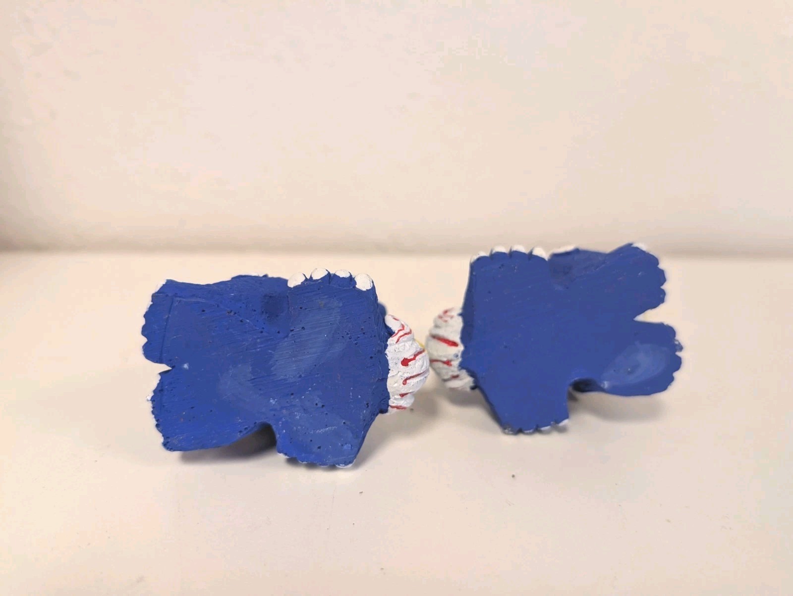 Shisa set of 2 small blue resin guardian foo dog figurines