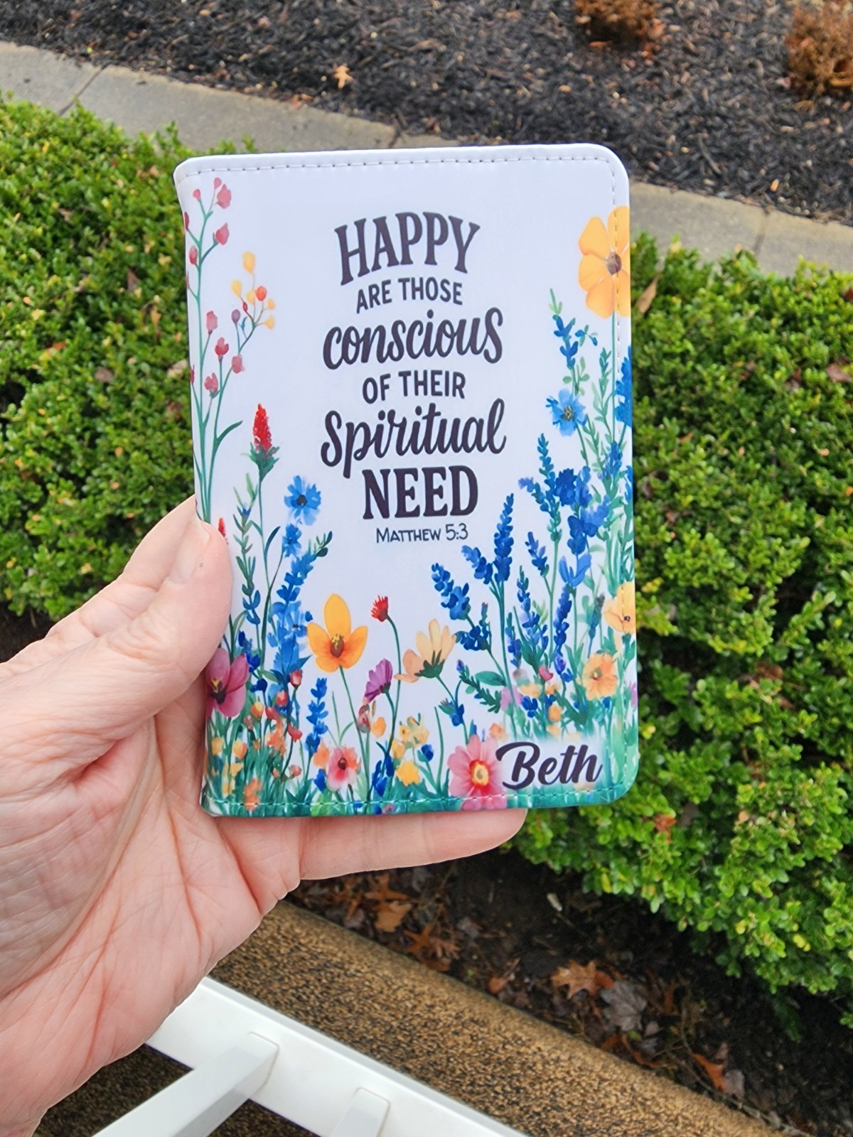 JW Mini Tract Holder  Wildflowers - Personalized