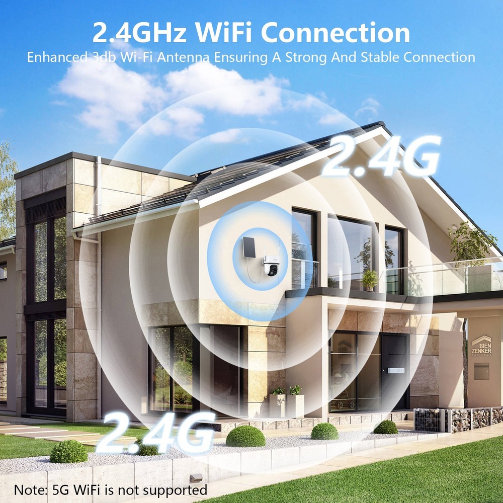 Wansview Solar Wireless Security Camera 360°PTZ 2K 3MP Dual-Cam Human Detection