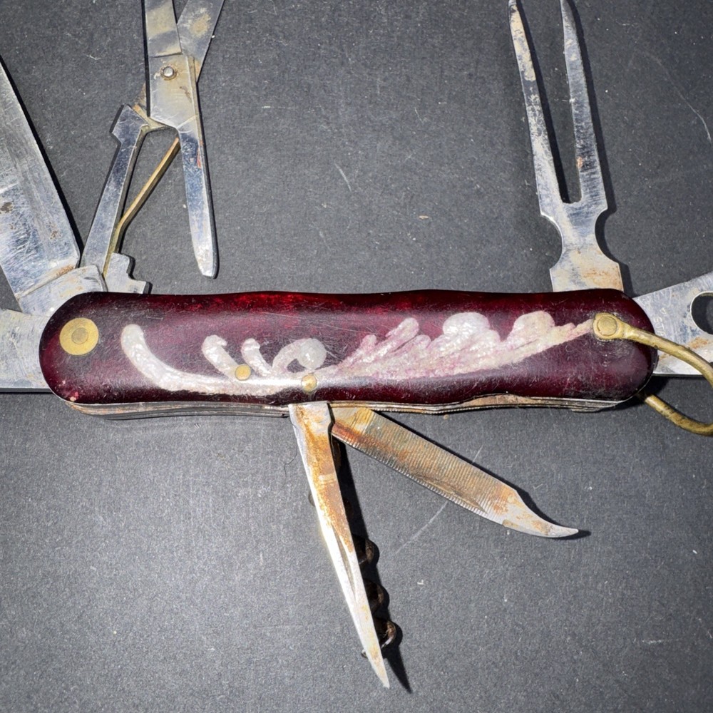 Vintage 8 Function Utility Knife Marks ORS Inlaid