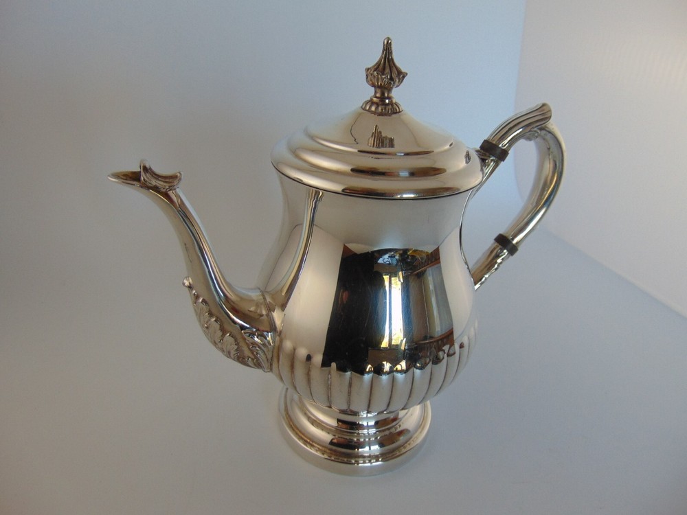 Silver Plated Coffee Pot Viking with Hinged Lid