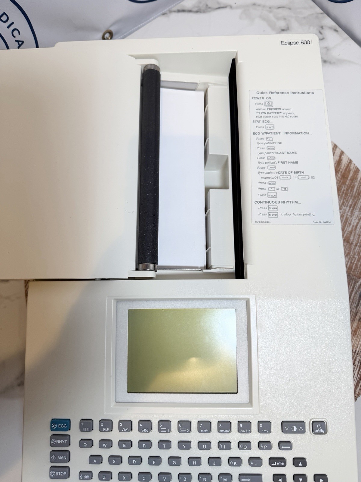 Burdick Eclipse 800 ECG/EKG Electrocardiograph Machine / Parts or Repair