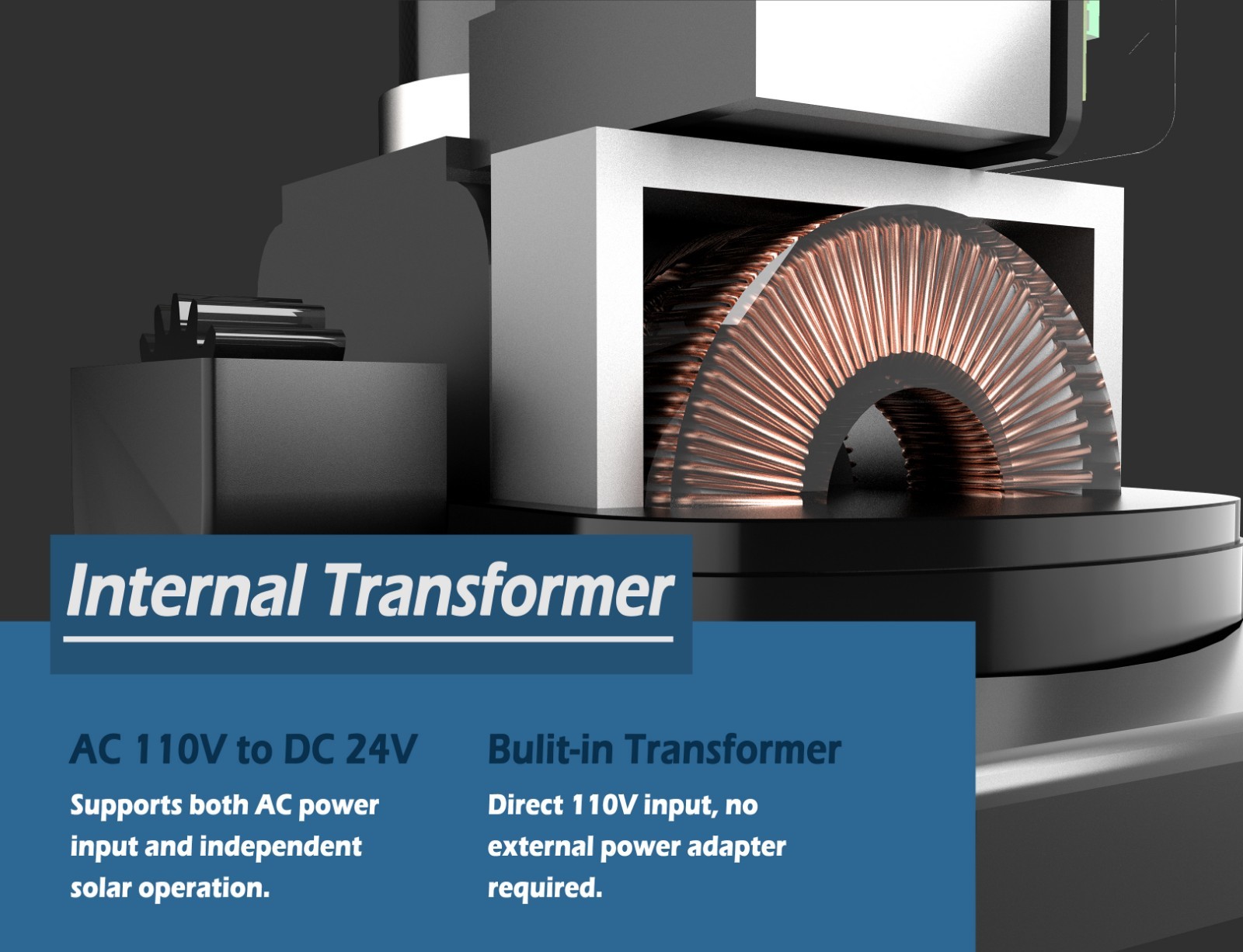 Blütezeit Chain Sliding Gate Opener 1400LB w/25W Solar Panel/WiFi/Battery Backup