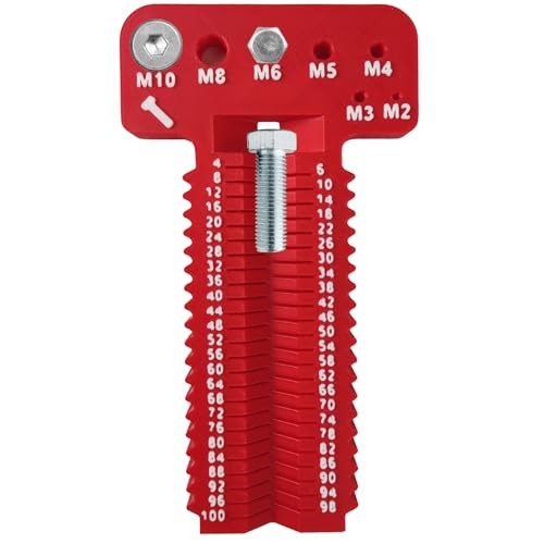 Metric Nut and Bolt Thread Checker, Thread Gauge Tool M2-M10 Metric Sizes Red