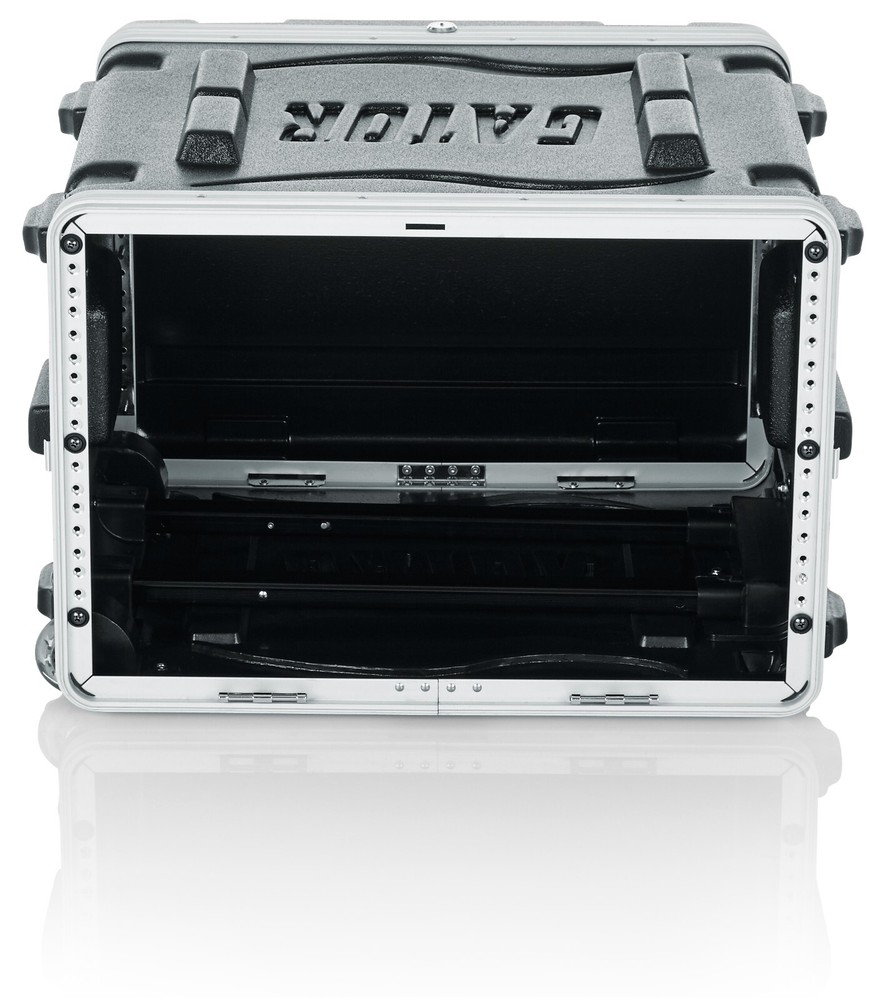 Gator Lightweight Rolling 6U Rack Case: Tow Handle, Wheels, 19.25" Depth