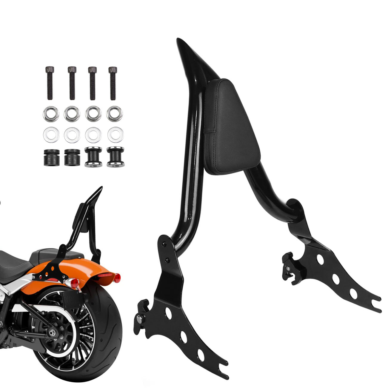 Detachable Rear Sissy Bar Passenger Backrest For Harley FatBoy 18+/Breakout 13+