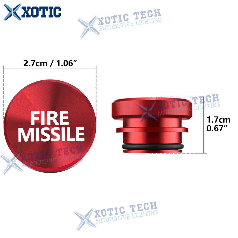 2X Interior Billet Aluminum Fire Missile Eject Button Car Cigarette Lighter Trim
