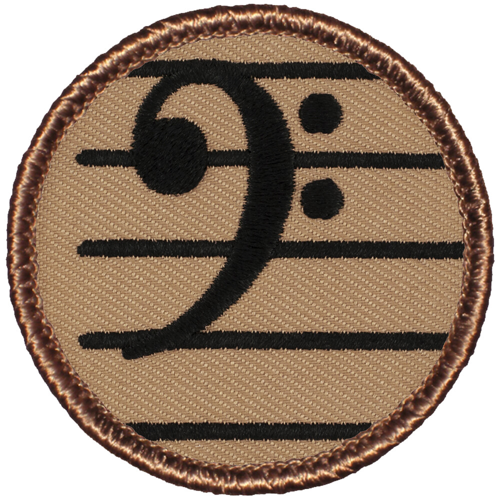 Bass Clef Patrol Patch - 2" Round Embroidered Patch