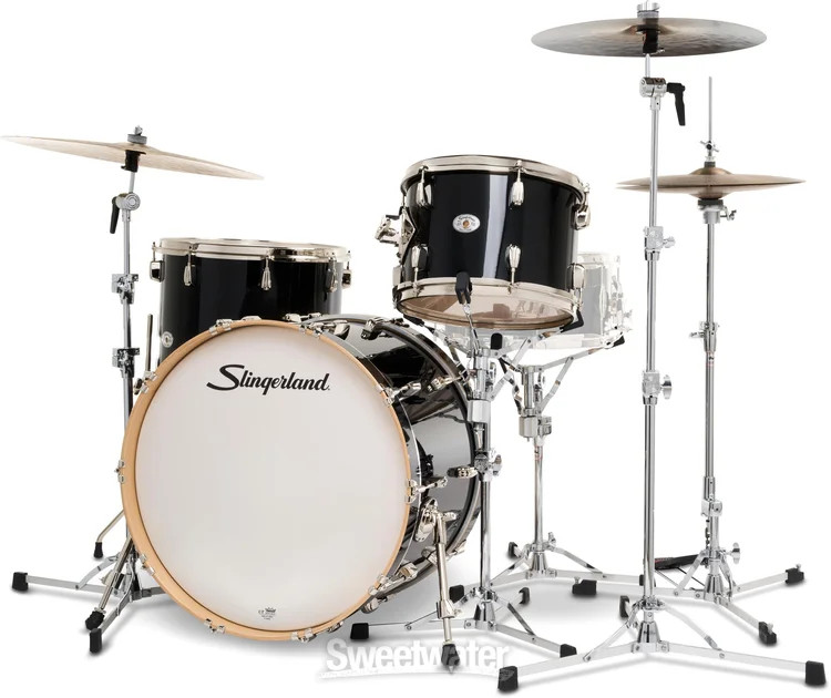 Slingerland Studio King 3-piece Shell Pack - Del Norte Black Lacquer