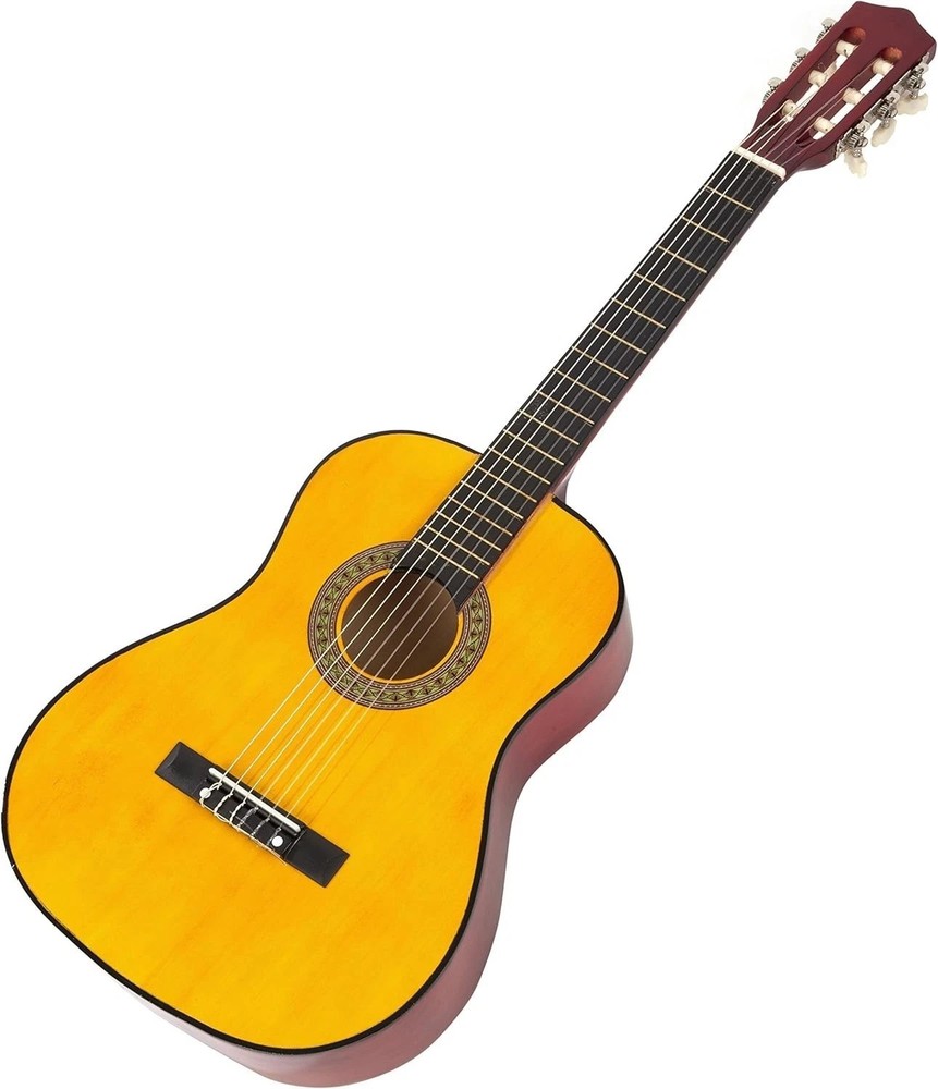34 Inch Junior Classic Acoustic Guitar with Lessons & String Stickers