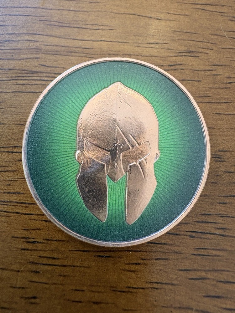 1oz Copper Colorized Molon Labe  Spartan Warrior