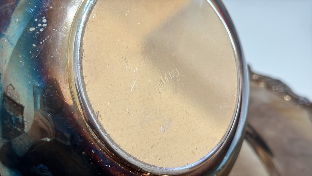 Vintage Silverplate Tea Pot Ornate Handle Hinged Lid 9"