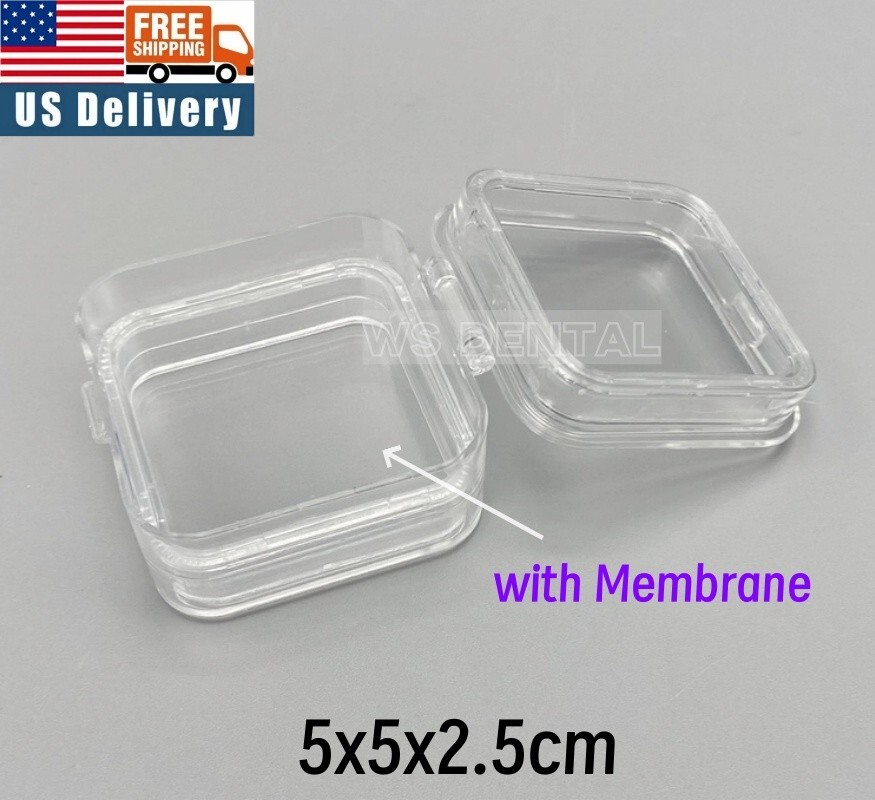 90PCS Denture False Teeth Membrane Case Container Jewelry Hinged Display Box
